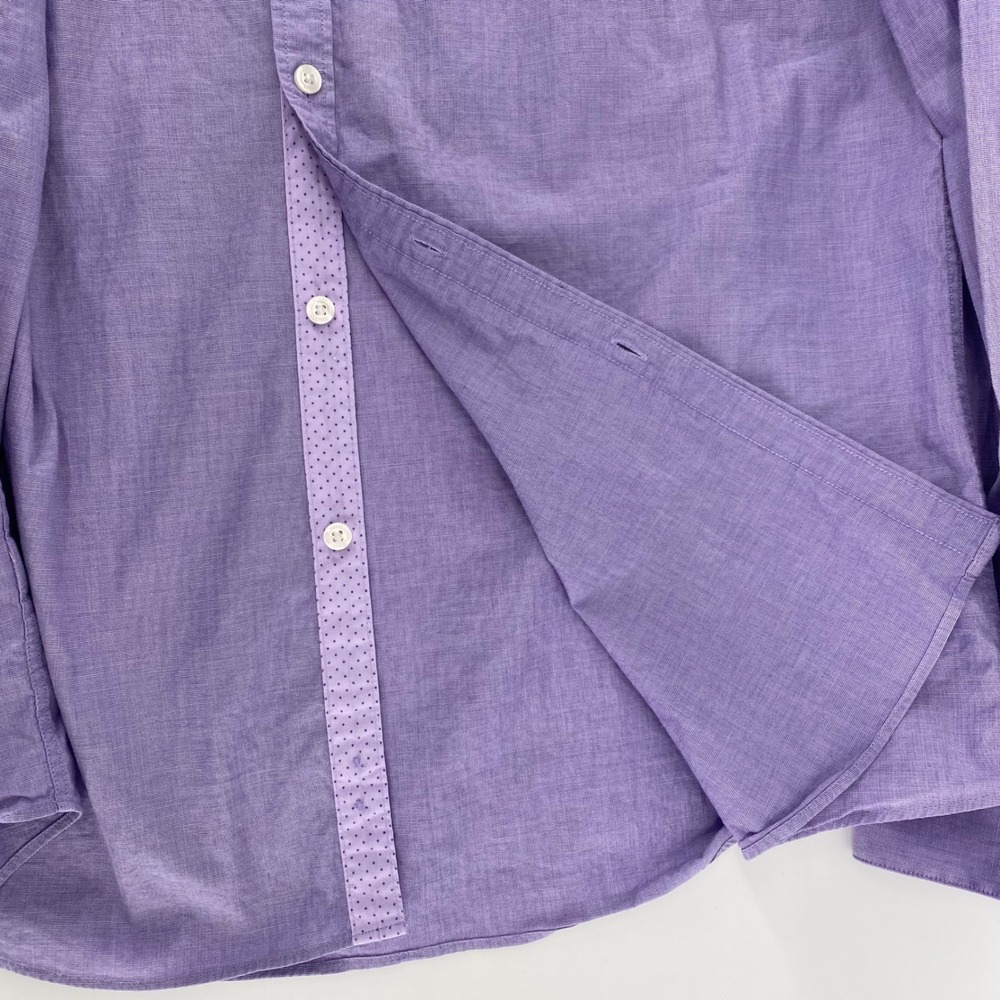 Perry Ellis Portfolio Mens XL Purple Very Slim Fit Stretch Button Down Shirt - Picture 5 of 9